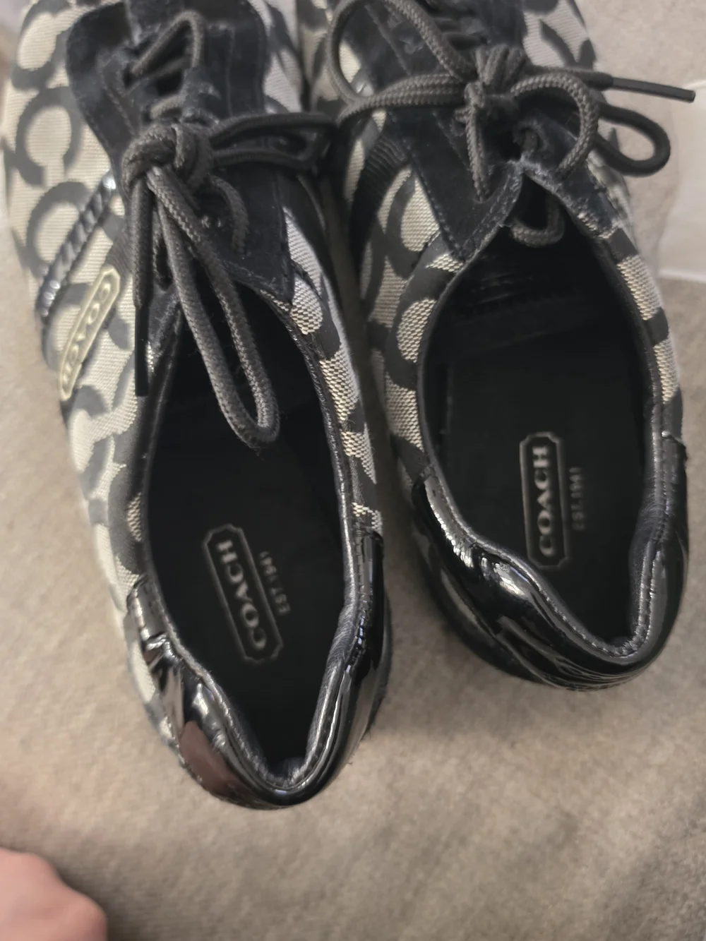 Coach Women's Black & White Signature C Canvas Sneakers